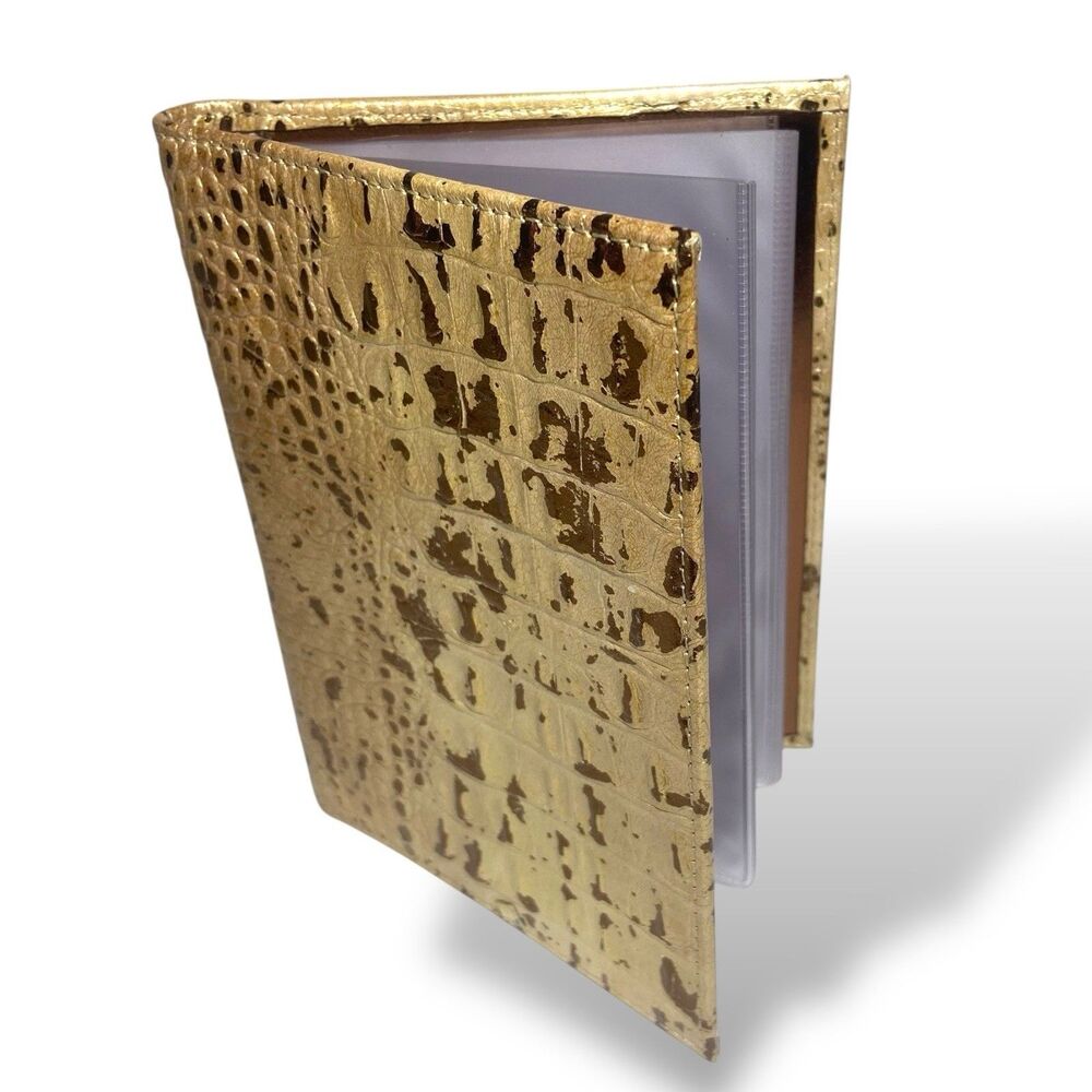 Surly Girl Photo Album 4x6" Croco Embossed Leather Cover 12 pages 24 photos